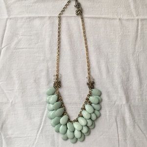 Layered teardrop necklace -seafoam green